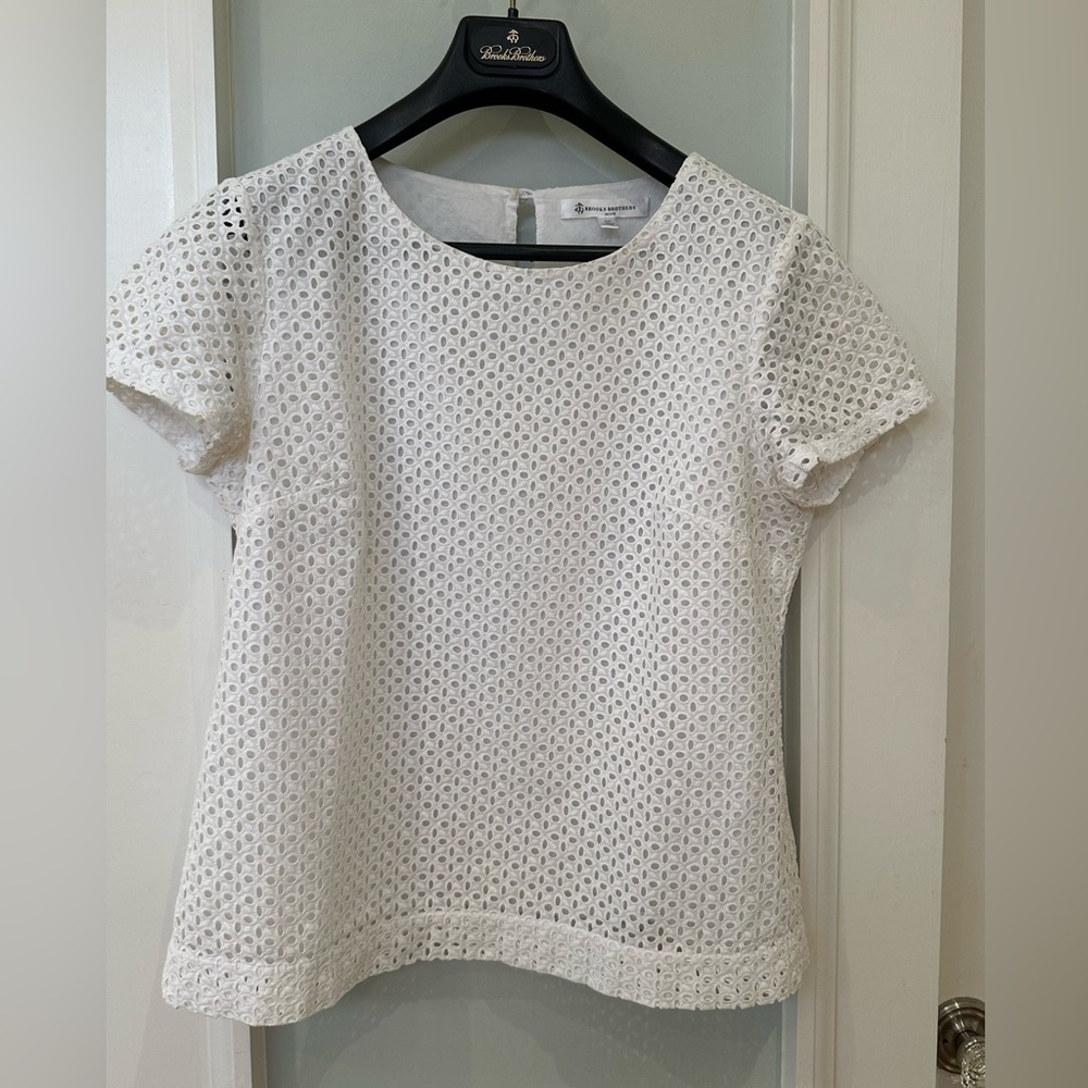Brooks Brothers White Eyelet Blouse